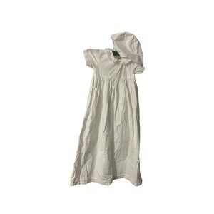 Fantasie Kids  White Christening Dress & Bonnet 9 Months Cotton RARE